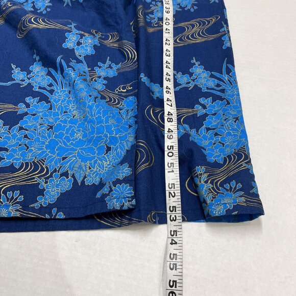 Kimono Made In Japan Unisex S Traditional Blue Asian‎ Floral Print Robe Lounge - Picture 5 of 6